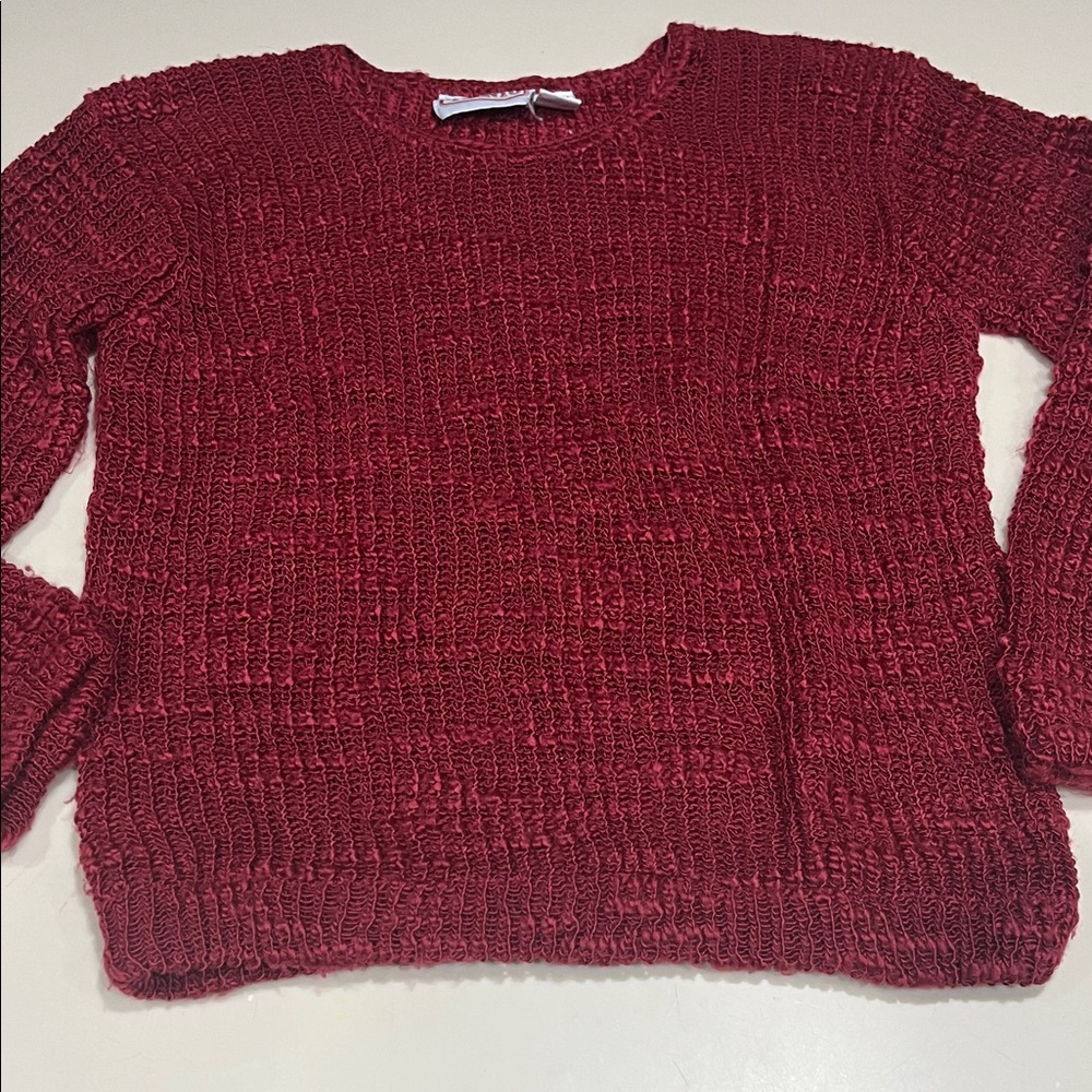 Elegant Burgundy Women's Crew Neck Sweater by Pronto